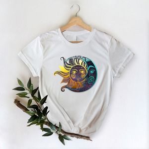 Sun and Moon Shirt, Moon Shirt, Moon Bohemian Shirt, Gift For Moon Lover
